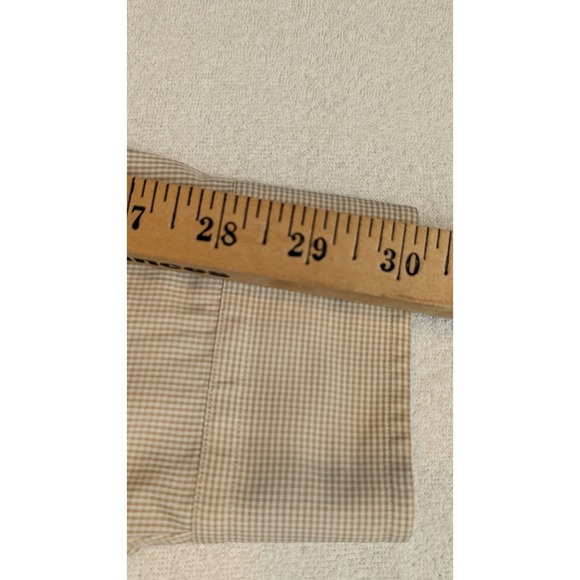 Ralph Lauren Mens Classic Fit Button Down Shirt Tan Stripe Pony Logo Long Sleeve - Picture 10 of 11